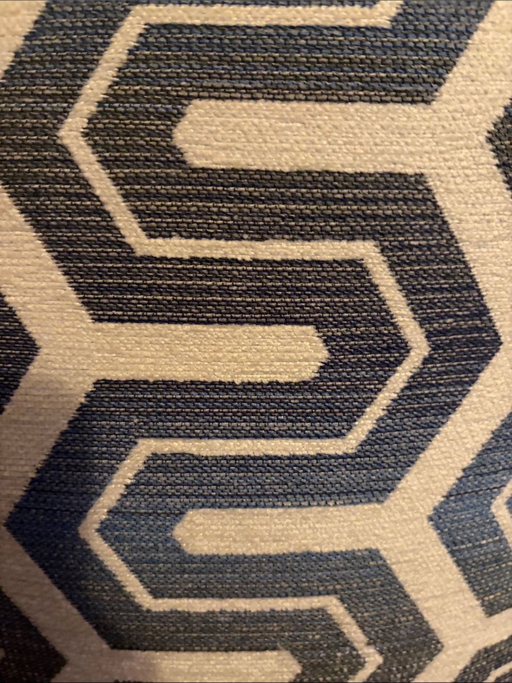 Geometric Blue and Cream Accent Pillow Cover - Modern Pattern - Picture 3 of 3